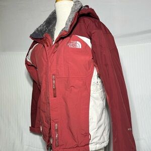 The North Face Burgundy and White Outdoor Jacket